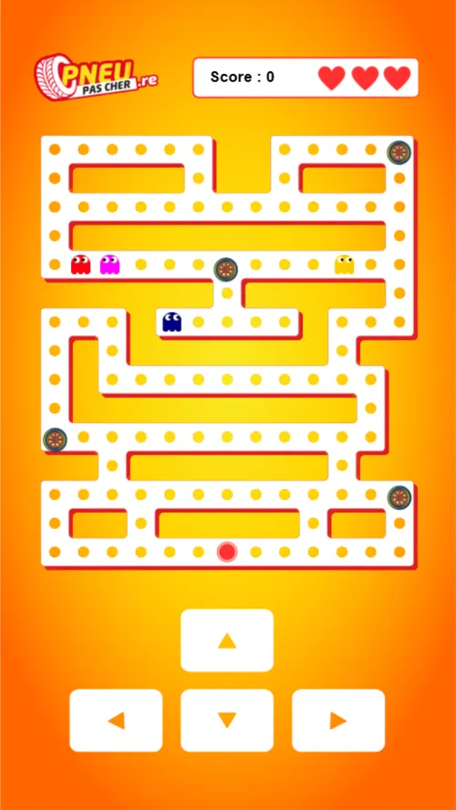 Aperçu mobile du jeu-concours Pacman personnalisé aux couleurs d'une marque