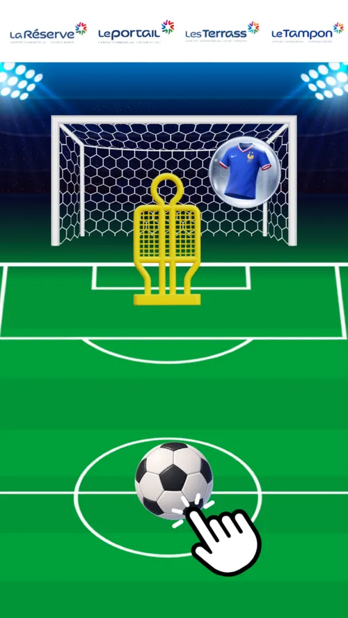 Aperçu mobile du jeu-concours Penalty personnalisé aux couleurs d'une marque