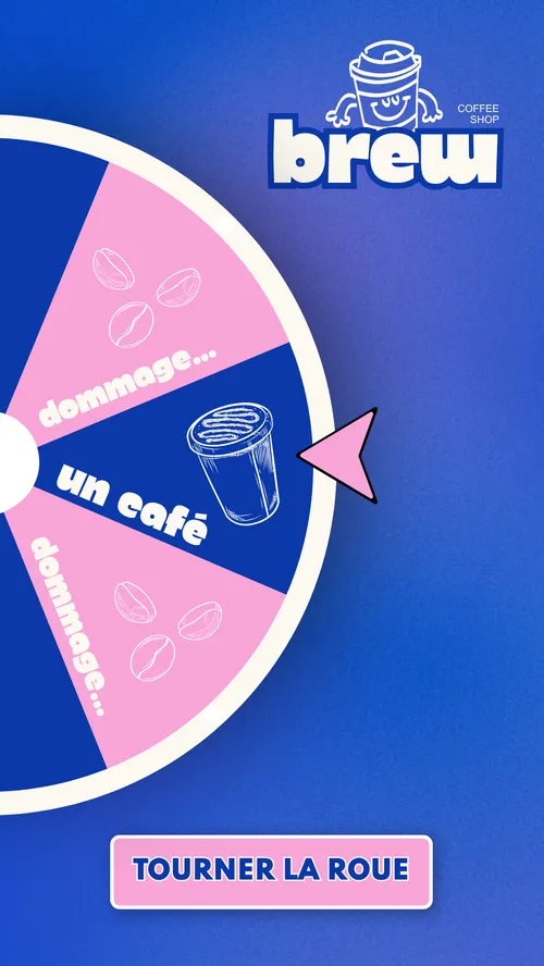 Aperçu mobile du jeu-concours Roue de la fortune personnalisé aux couleurs d'une marque